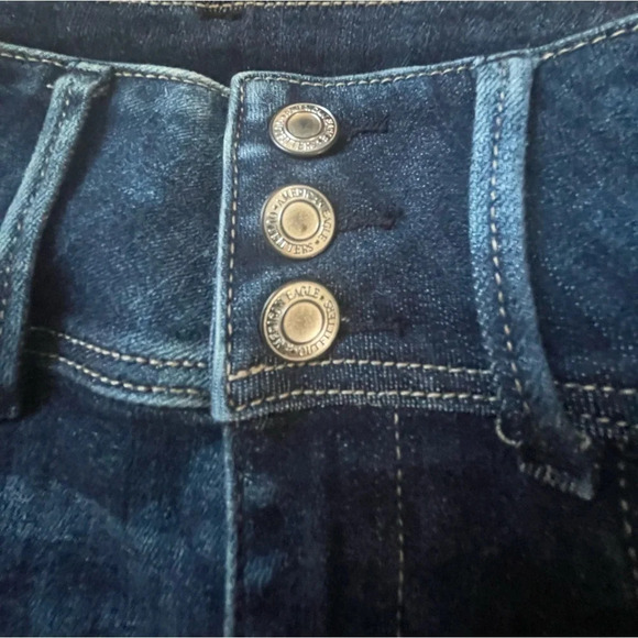 American Eagle Super High Rise Jeggings, Dark Wash, Size 6 Long - Picture 4 of 7